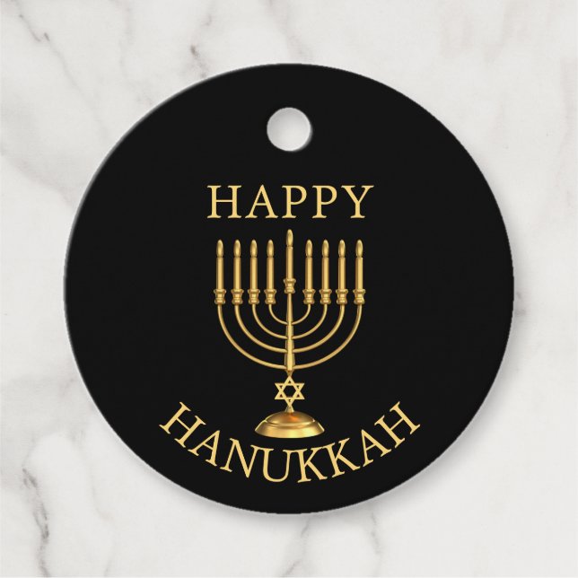 Happy Hanukkah Geschenkanhänger (Vorderseite)