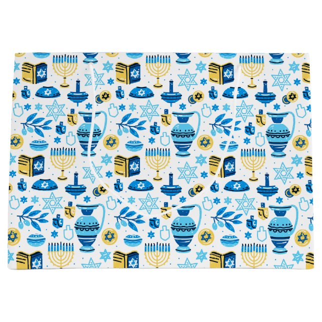 Happy Hanukkah Geschenktasche Große Geschenktüte (Vorderseite)