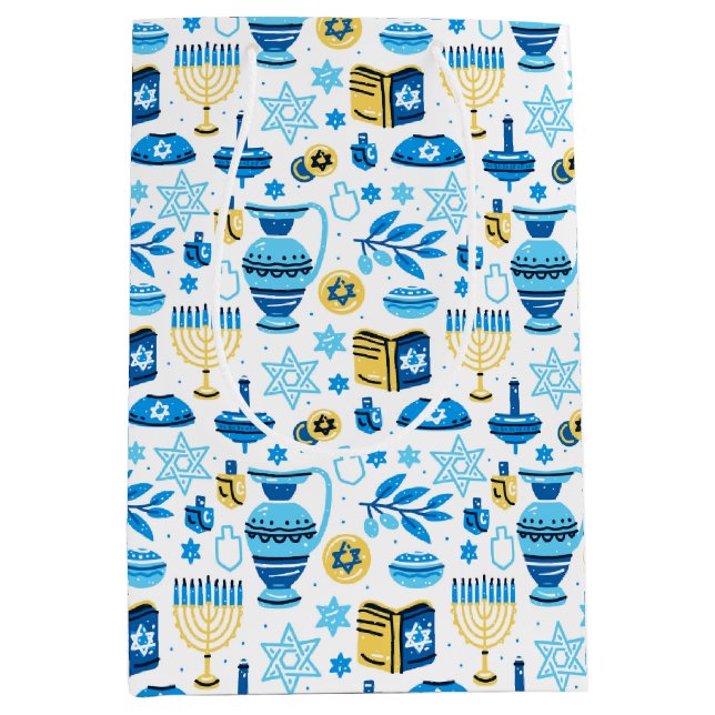 Happy Hanukkah Geschenktasche Mittlere Geschenktüte (Vorderseite)