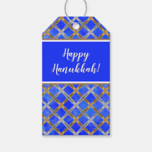 Happy Hanukkah Gold, Silber und Weiß Schnürsenkel Geschenkanhänger