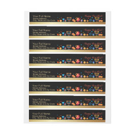 Happy Hanukkah Gold Traditionelle Menorah Symbole