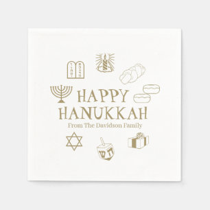 Happy Hanukkah goldfarbener Name Serviette