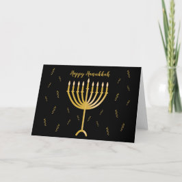 Happy Hanukkah Gruß mit Golden Menorah Karte