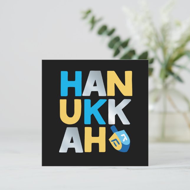 Happy Hanukkah Grußkarte (Stehend Vorderseite)