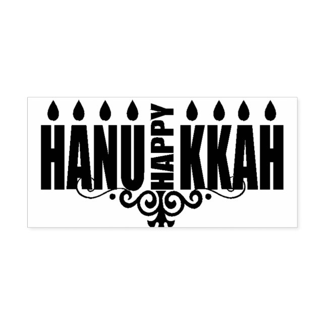 Happy Hanukkah Gummistempel (Prägung)