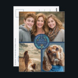 Happy Hanukkah Hand Gezeichnet CUSTOM 3 FOTO Urlau Postkarte<br><div class="desc">Hoffe, dass Ihnen dieses Ferien-Design gefällt. Fügen Sie Ihre eigenen Fotos nach vorne, indem Sie auf "Diese Vorlage personalisieren" klicken. Stellen Sie sicher, dass Sie Ihre Fotos unter Kreisbild und Kunstwerken ordnen. Alles ist einstellbar. Bearbeiten Sie den Text auch auf der Rückseite, indem Sie auf "Personalisieren" klicken und die Schriftart-...</div>