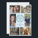 HAPPY HANUKKAH HandGezeichnet CUSTOM 6 FOTO Feiertagskarte<br><div class="desc">Hoffe, dass Ihnen dieses Ferien-Design gefällt. Klicken Sie auf "Personalisieren", um Ihre eigenen Fotos und Texte zu bearbeiten und auf der Vorder- und Rückseite hinzuzufügen. Auch als digitaler Download zum Versenden per E-Mail oder SMS und rett auf Porto. Karo in meinem Shop für weitere passende Artikel wie Grußkarten, Postkarten, Aufkleber,...</div>