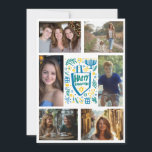 HAPPY HANUKKAH HandGezeichnet CUSTOM 6 FOTO Feiertagskarte<br><div class="desc">Hoffe, dass Ihnen dieses Ferien-Design gefällt. Klicken Sie auf "Personalisieren", um Ihre eigenen Fotos und Texte zu bearbeiten und auf der Vorder- und Rückseite hinzuzufügen. Auch als digitaler Download zum Versenden per E-Mail oder SMS und rett auf Porto. Karo in meinem Shop für weitere passende Artikel wie Grußkarten, Postkarten, Aufkleber,...</div>