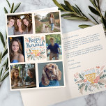 HAPPY HANUKKAH HandGezeichnet CUSTOM 6 FOTO geklap Feiertagskarte<br><div class="desc">Hoffe, dass Ihnen dieses handgezeichnet Urlaubsdesign gefällt. Klicken Sie auf "Personalisieren", um Ihre eigenen Fotos und Texte zu bearbeiten und zu bearbeiten. Entferne oder bewege Bilder auf der Innenseite und auf der Rückseite, wenn du es bevorzugst. Auch als digitaler Download zum Versenden per E-Mail oder SMS und rett auf Porto....</div>