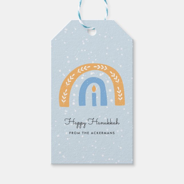 Happy Hanukkah | Hanukkah-Geschenketiketten Geschenkanhänger (Vorderseite)
