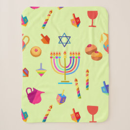 Happy Hanukkah Holiday dekorative Symbole für Sherpadecke