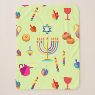 Happy Hanukkah Holiday dekorative Symbole für Sherpadecke