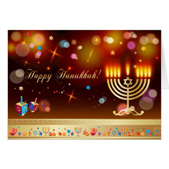 Happy Hanukkah Holiday Festival of Lights (Vorderseite (Horizontal))