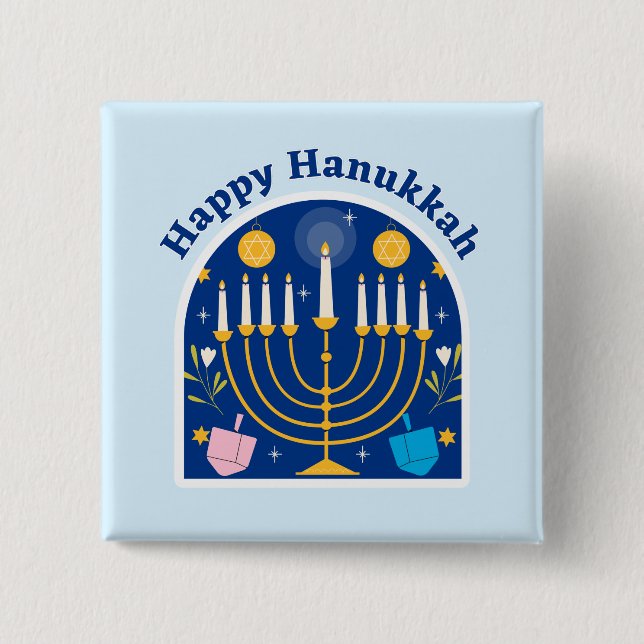 Happy Hanukkah Holiday Festival Taste Button (Vorderseite)