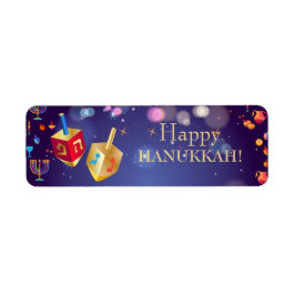 Happy Hanukkah Holiday Gold Hanukkah Menorah