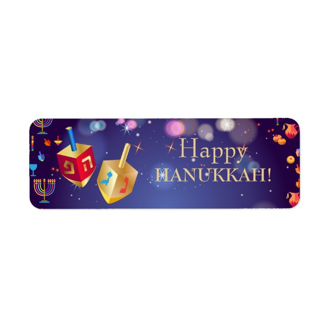 Happy Hanukkah Holiday Gold Hanukkah Menorah (Vorne)