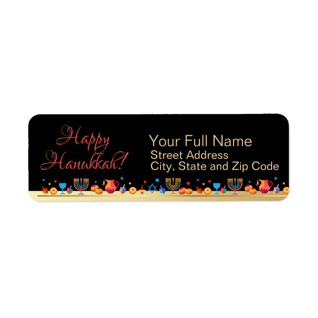 Happy Hanukkah Holiday Gold Hanukkah Menorah (Vorne)