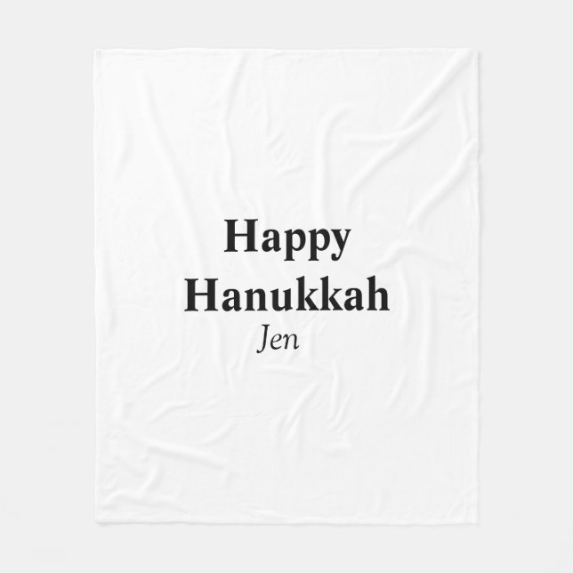Happy Hanukkah Ihr Name Text editierbar Fleecedecke (Vorderseite)