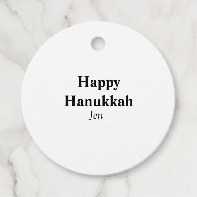 Happy Hanukkah Ihr Name Text editierbar Geschenkanhänger (Vorderseite)