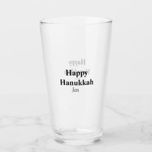 Happy Hanukkah Ihr Name Text editierbar Glas