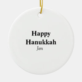Happy Hanukkah Ihr Name Text editierbar Keramik Ornament