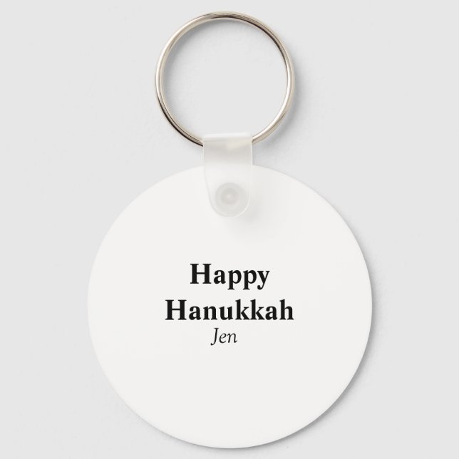 Happy Hanukkah Ihr Name Text editierbar Schlüsselanhänger (Vorderseite)
