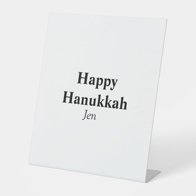 Happy Hanukkah Ihr Name Text editierbar Sockelschild (Vorderseite)