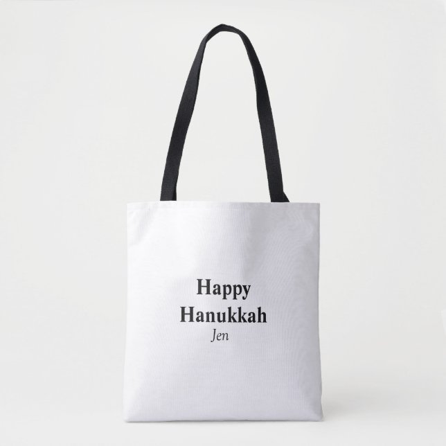 Happy Hanukkah Ihr Name Text editierbar Tasche (Vorderseite)