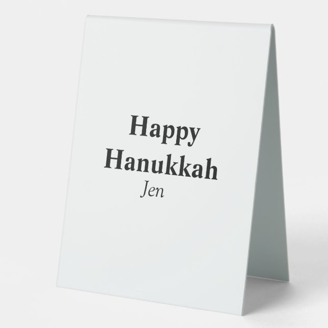 Happy Hanukkah Ihr Name Text editierbar Tischaufsteller (Vorderseite)
