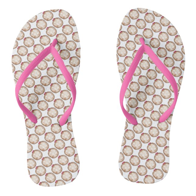 Happy Hanukkah Jelly Donut Doughnut Sufganiyot Flip Flops (Fußbett)