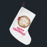Happy Hanukkah Jelly Donut Doughnut Sufganiyot Kleiner Weihnachtsstrumpf<br><div class="desc">Strumpf zeigt eine originelle Urlaubsanschauung eines Gelees Donut. Ideal für die Dekoration in Hanukkah. Diese Chanukah Illustration ist auch auf anderen Produkten verfügbar. Sehen Sie nicht,  wonach Sie suchen? Brauchen Sie Hilfe bei der Anpassung? Kontaktieren Sie Rebecca,  um etwas für Sie entworfen zu haben.</div>