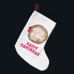 Happy Hanukkah Jelly Donut Doughnut Sufganiyot Kleiner Weihnachtsstrumpf<br><div class="desc">Strumpf zeigt eine originelle Urlaubsanschauung eines Gelees Donut. Ideal für die Dekoration in Hanukkah. Diese Chanukah Illustration ist auch auf anderen Produkten verfügbar. Sehen Sie nicht,  wonach Sie suchen? Brauchen Sie Hilfe bei der Anpassung? Kontaktieren Sie Rebecca,  um etwas für Sie entworfen zu haben.</div>