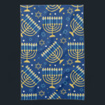 Happy Hanukkah jüdischen Star Menorah Blue Kitchen Geschirrtuch<br><div class="desc">Happy Hanukkah,  Menorah,  jüdischer Stern,  blaues Küchentuch.</div>