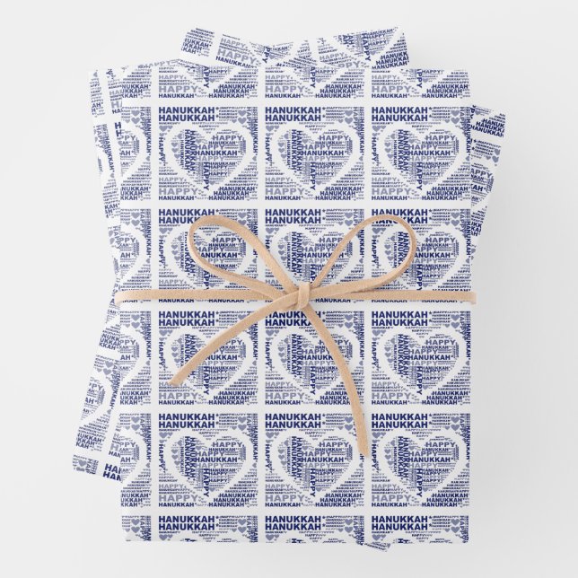 Happy Hanukkah Jüdisches Urlaubspapier Geschenkpapier Set (Beispiel)