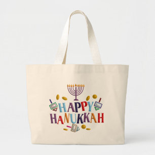 Happy Hanukkah Jumbo Stoffbeutel