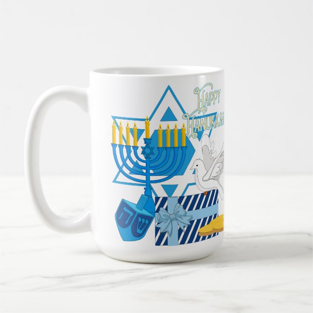 Happy Hanukkah Kaffeetasse (Links)
