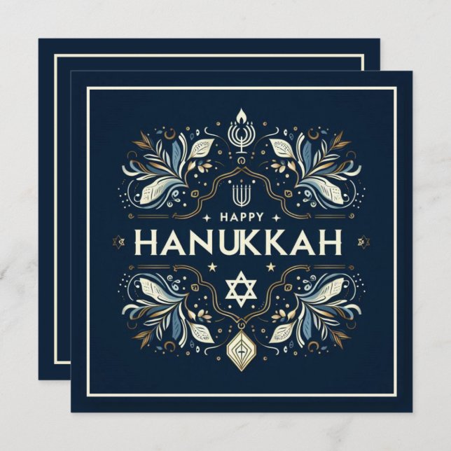 Happy Hanukkah Karte (Vorne/Hinten)