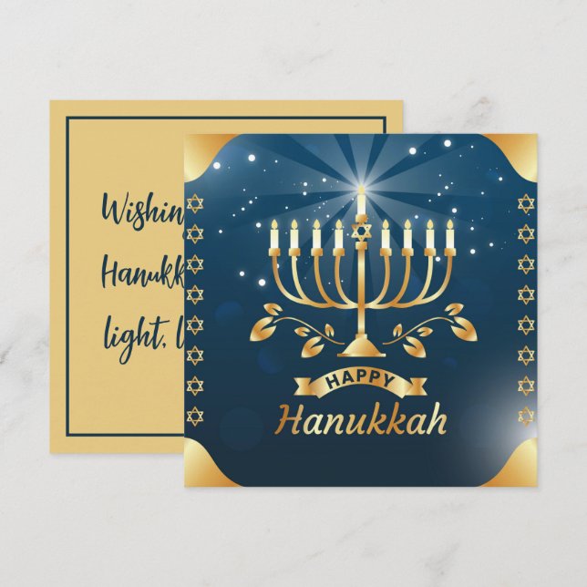 Happy Hanukkah Karte (Vorne/Hinten)