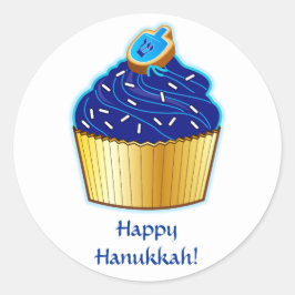 Happy Hanukkah: Kuchen mit Keks auf Weiß Runder Aufkleber