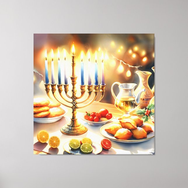 Happy Hanukkah Leinwanddruck (Vorderseite)