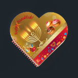 Happy Hanukkah Lights Jewish Holiday Gold Hebrew Notizbuch<br><div class="desc">Happy Hanukkah Schönes jüdisches Urlaubsdesign mit hebräischer Schrift. Jüdischer Holiday Hanukkah Hintergrund mit traditionellen Chanukah Symbole - Gold Menorah, Hanukkiah Candelabrum und Kerzen, Holzdreigel (Spinning Top), Donuts, Stern von David und leuchtende Licht Wallpaper Muster. Hanukkah Festival Dekoration. Jerusalem, Israel. Office & School > Stationery > Notebooks & Writing Pads >...</div>