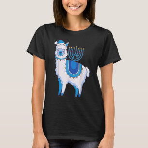 Happy Hanukkah Llamakkah Llama Menorah Alpaca Jewi T-Shirt