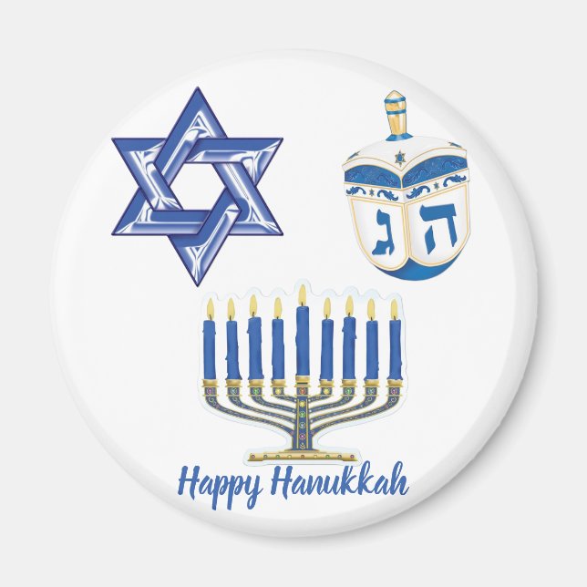 Happy Hanukkah Magnet (Vorne)