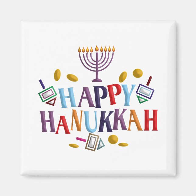 Happy Hanukkah Magnet (Vorne)