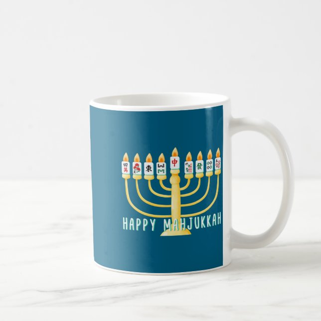 Happy Hanukkah Mahjong Menorah Mahjukkah Chanukkah Kaffeetasse (Rechts)