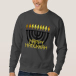 Happy Hanukkah Menorah Black Sweatshirt<br><div class="desc">Happy Hanukkah Menorah Black</div>