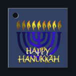 Happy Hanukkah Menorah Blue Geschenkanhänger<br><div class="desc">Happy Hanukkah Menorah Blue</div>