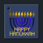 Happy Hanukkah Menorah Blue Geschenkanhänger<br><div class="desc">Happy Hanukkah Menorah Blue</div>