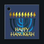 Happy Hanukkah Menorah Blue Geschenkanhänger<br><div class="desc">Happy Hanukkah Menorah Blue</div>
