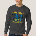Happy Hanukkah Menorah Blue Sweatshirt<br><div class="desc">Happy Hanukkah Menorah Blue</div>